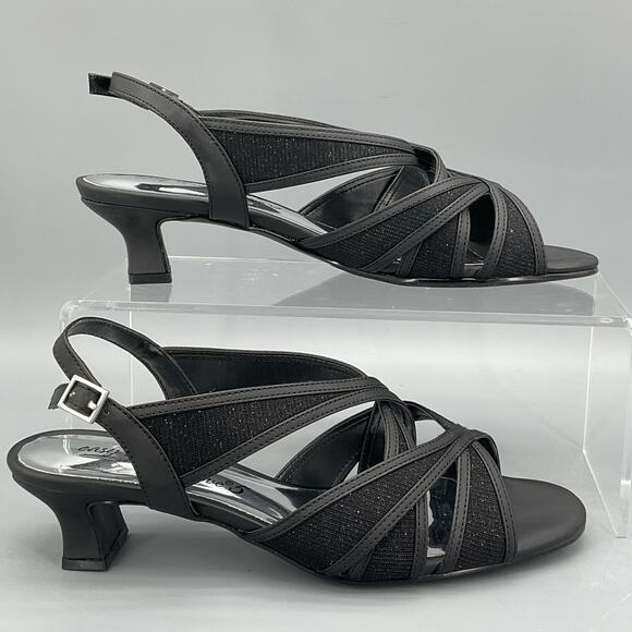 NEW Easy Street Women’s Tristen Dance Flex Outsole Sandals Black Size 6WW - Picture 1 of 10